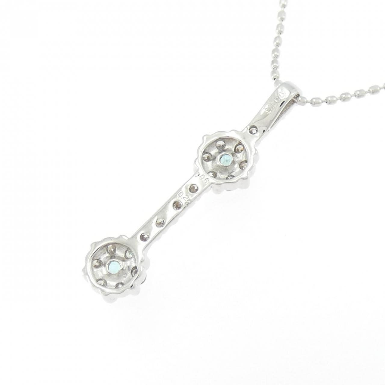 K18WG パライバトルマリン ネックレス 0.06CT