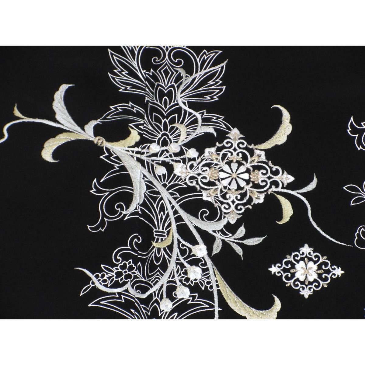 【未使用品】訪問着　銀彩加工　刺繍入り