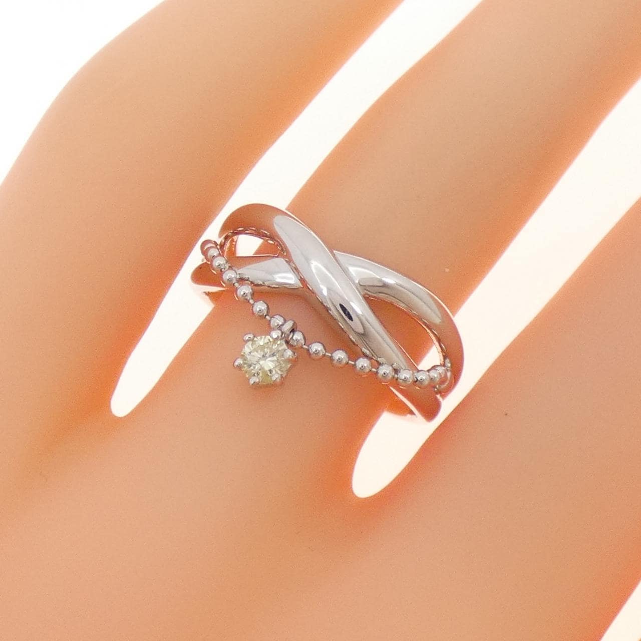 K18WG ダイヤモンド リング 0.10CT