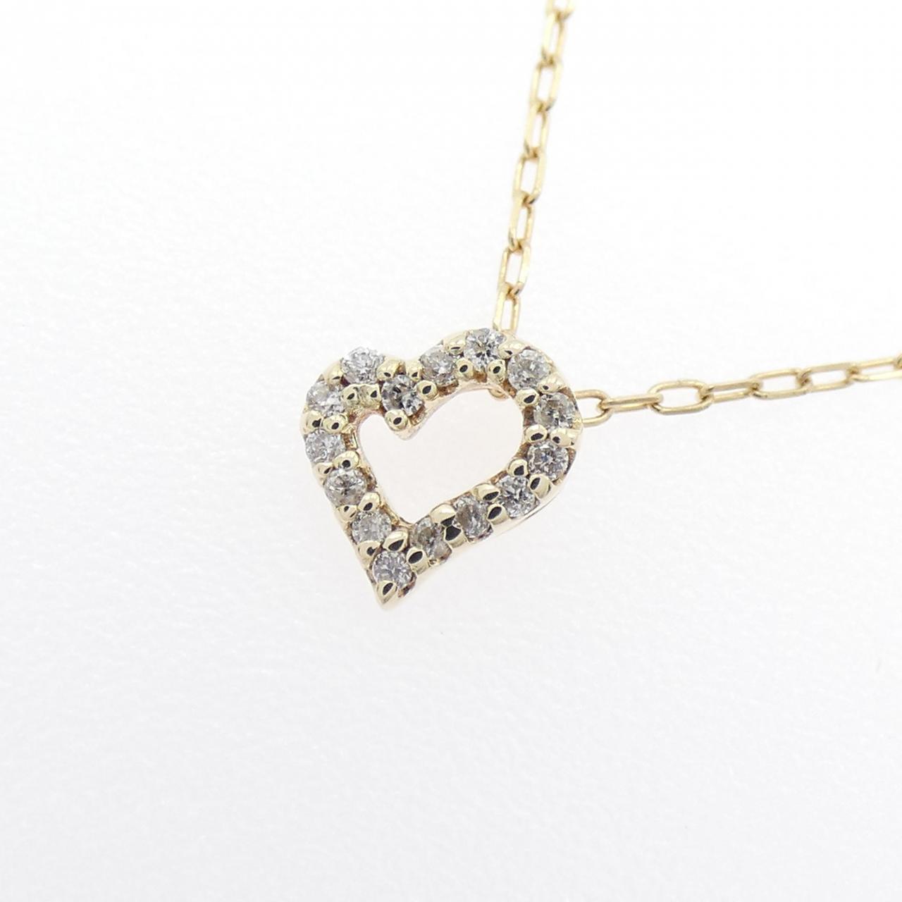K10YG ハート ダイヤモンド ネックレス 0.05CT