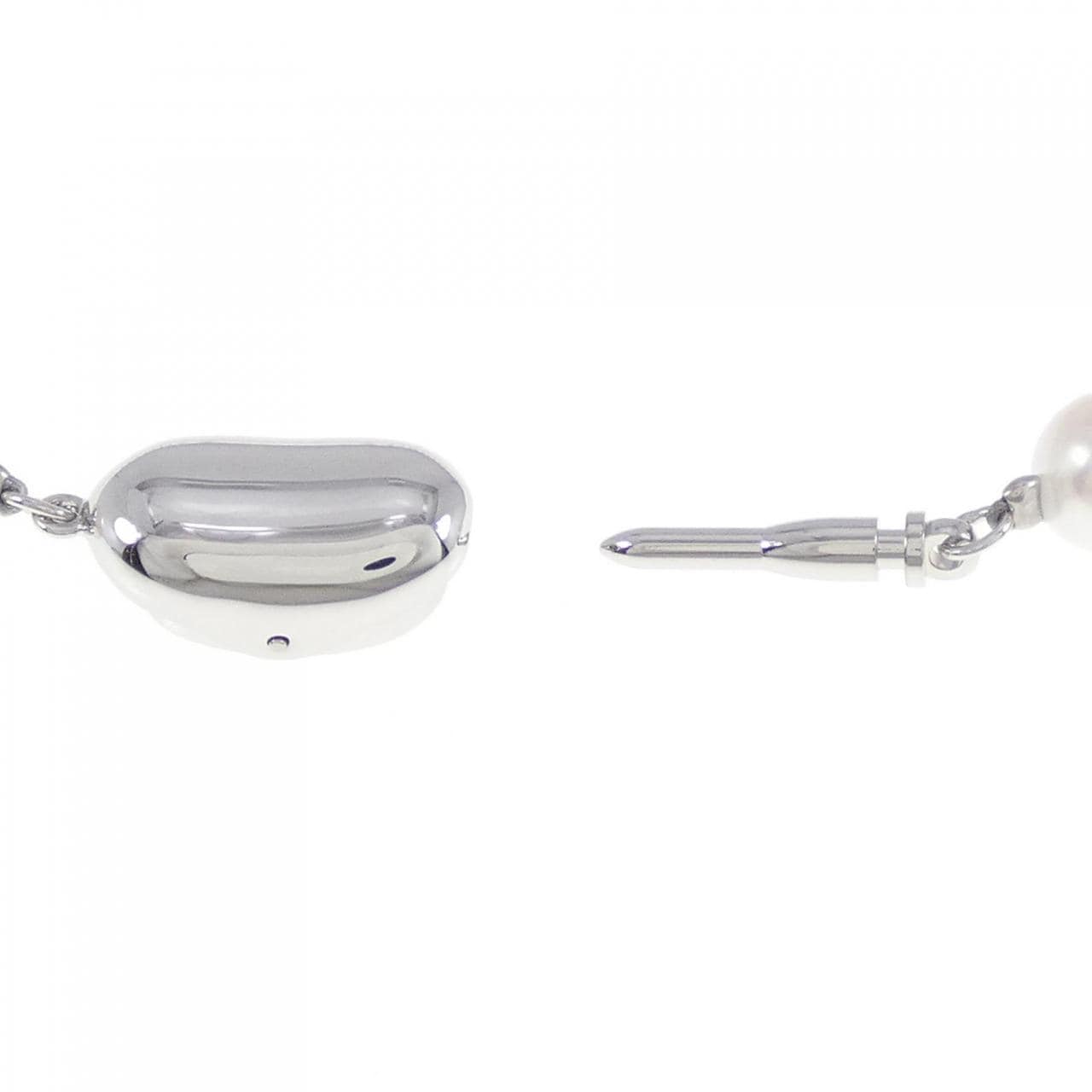 [新品] 银扣花玉Akoya珍珠项链 7-7.5 毫米