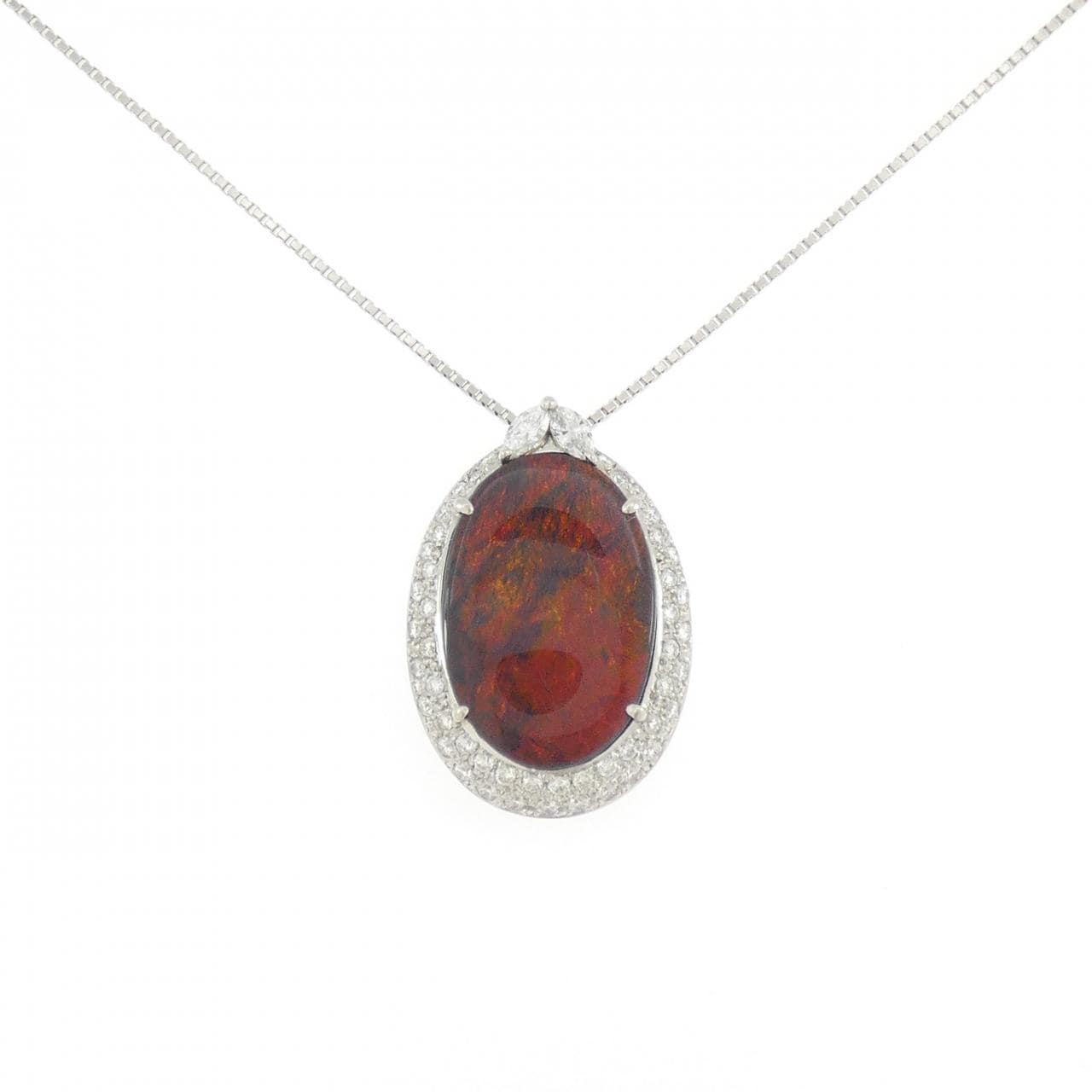 PT900/PT850 ブラックオパール ネックレス 9.42CT