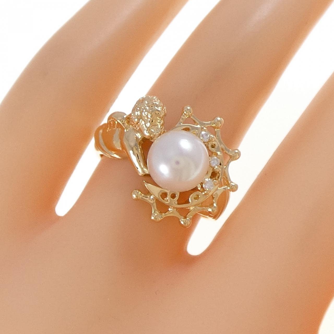 K18YG アコヤパール リング 7.2mm