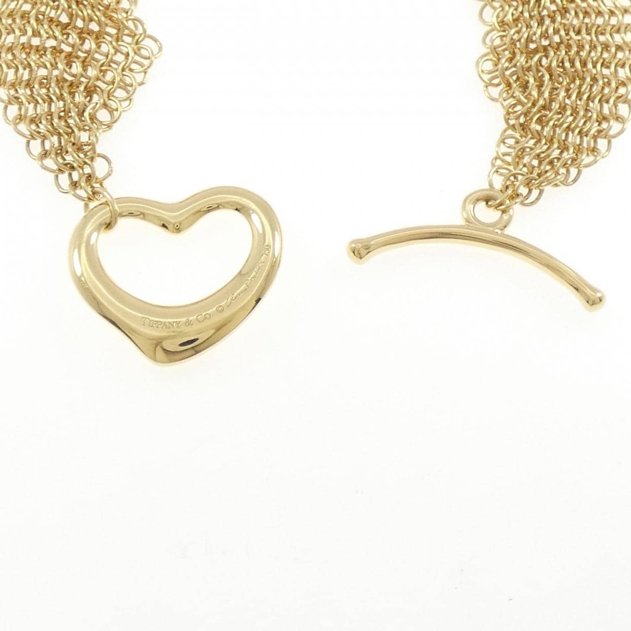 ティファニー オープンハート トグル メッシュ ブレスレット