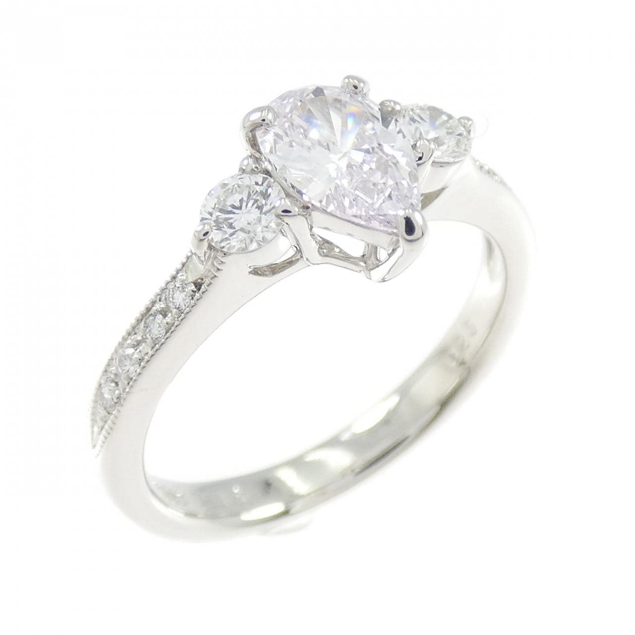 PT900 ダイヤモンド リング 0.516CT FLPP SI1 ペアシェイプ