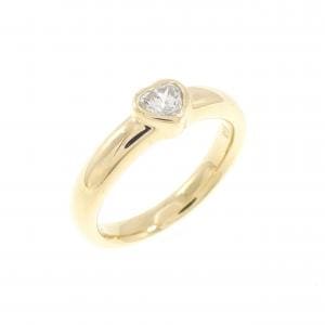 K18YG ハート ダイヤモンド ピンキーリング 0.128CT