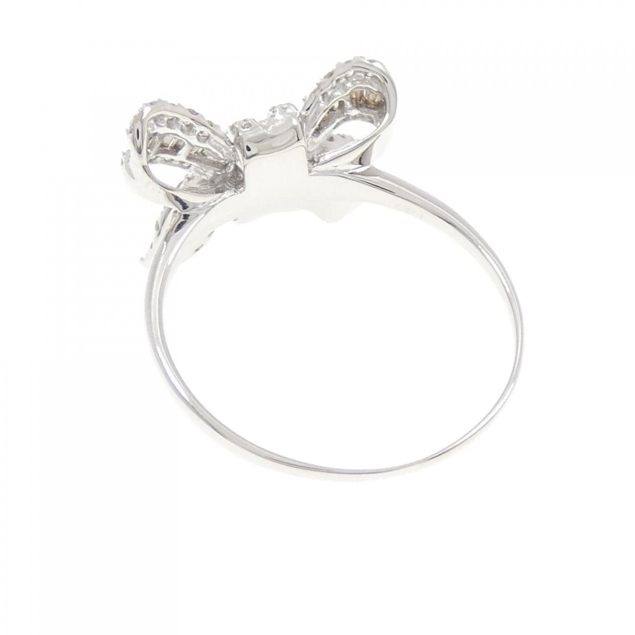 K18WG リボン ダイヤモンド リング 0.50CT
