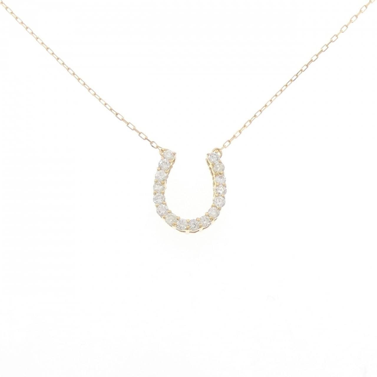 K18YG ホースシュー ダイヤモンド ネックレス 0.30CT