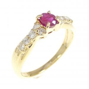 K18YG ルビー リング 0.34CT