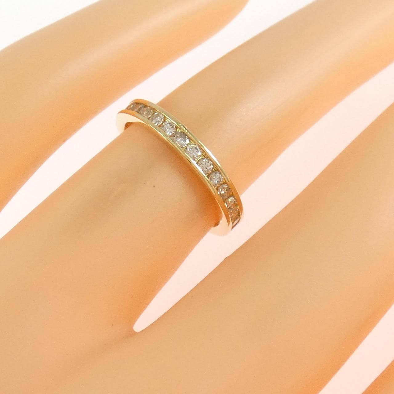 K18YG ハーフエタニティ ダイヤモンド リング 0.51CT