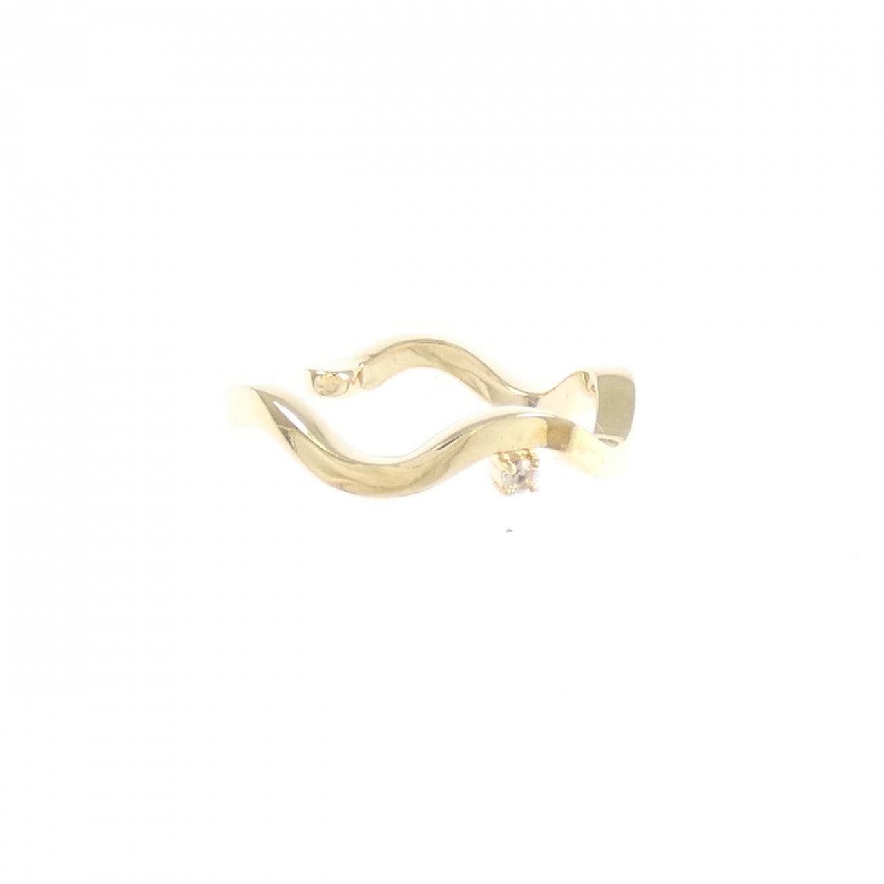 K10YG 白色藍寶石耳单耳