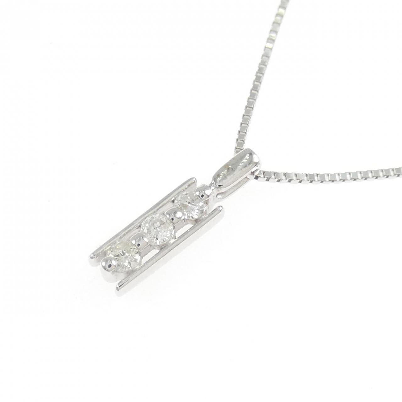K14WG ダイヤモンド ネックレス 0.15CT