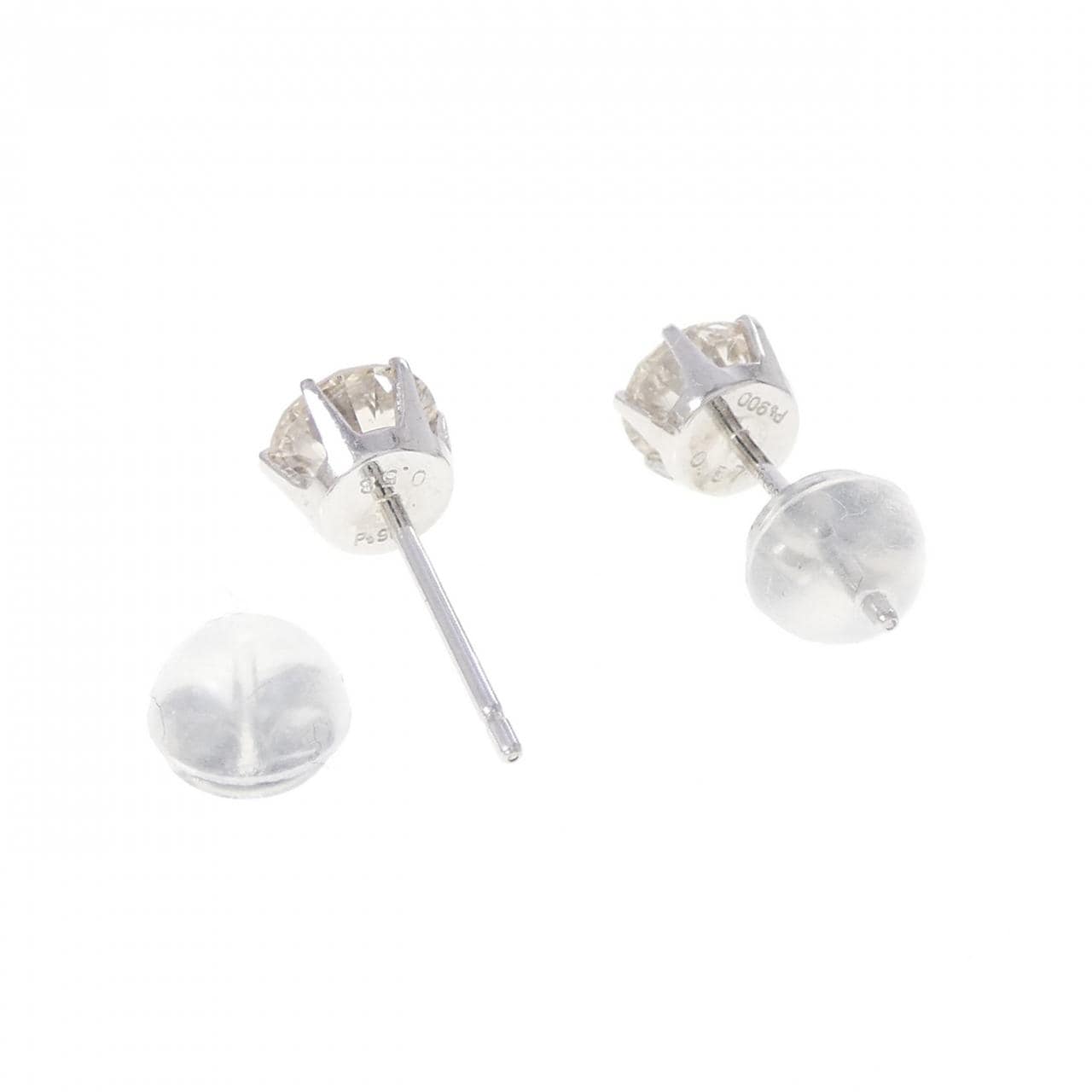 PT900 ソリティア ダイヤモンド ピアス 1.15CT