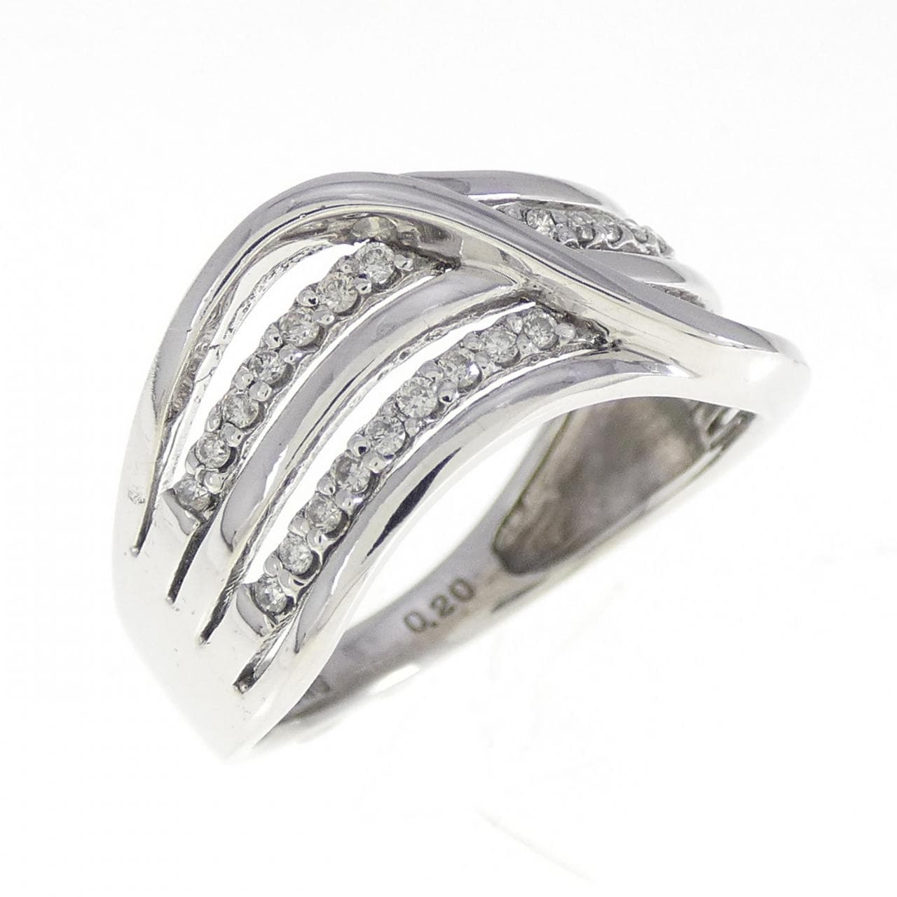 K18WG ダイヤモンド リング 0.20CT