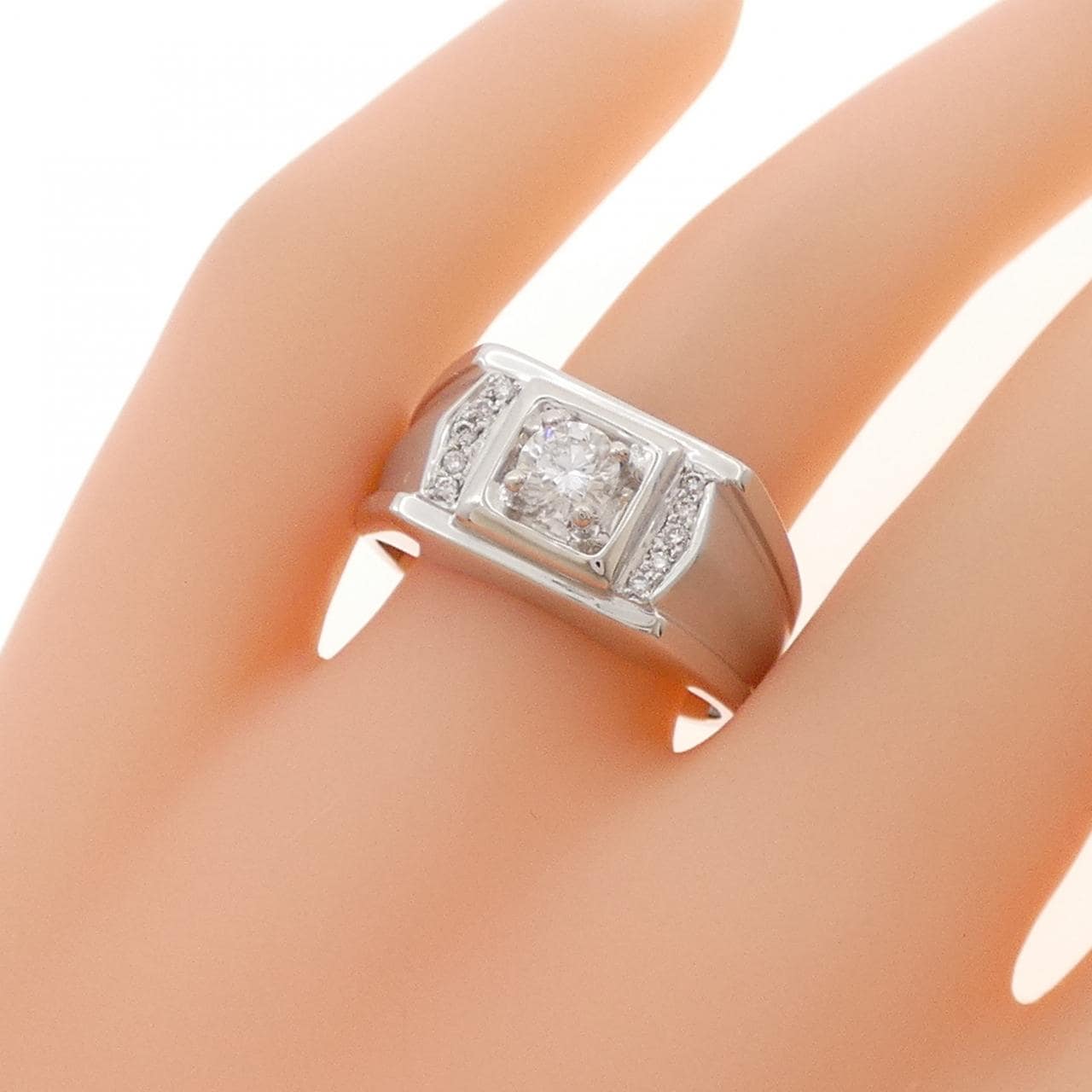 K18WG ダイヤモンド リング 0.346CT F VS2 VG