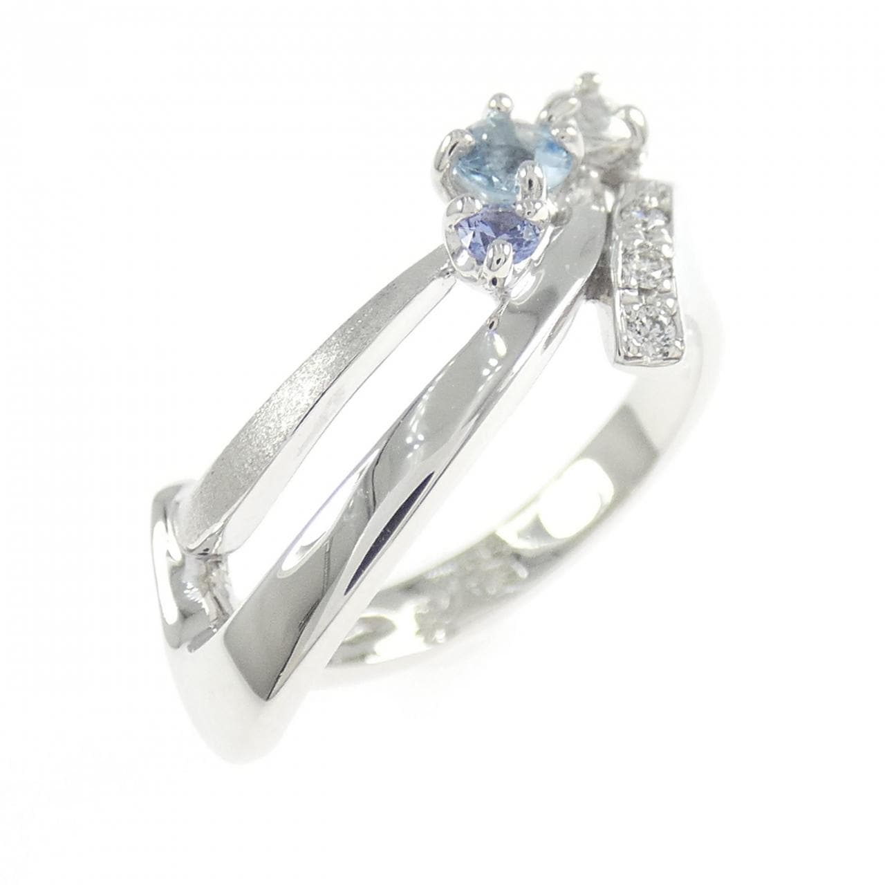 K18WG カラーストーン リング