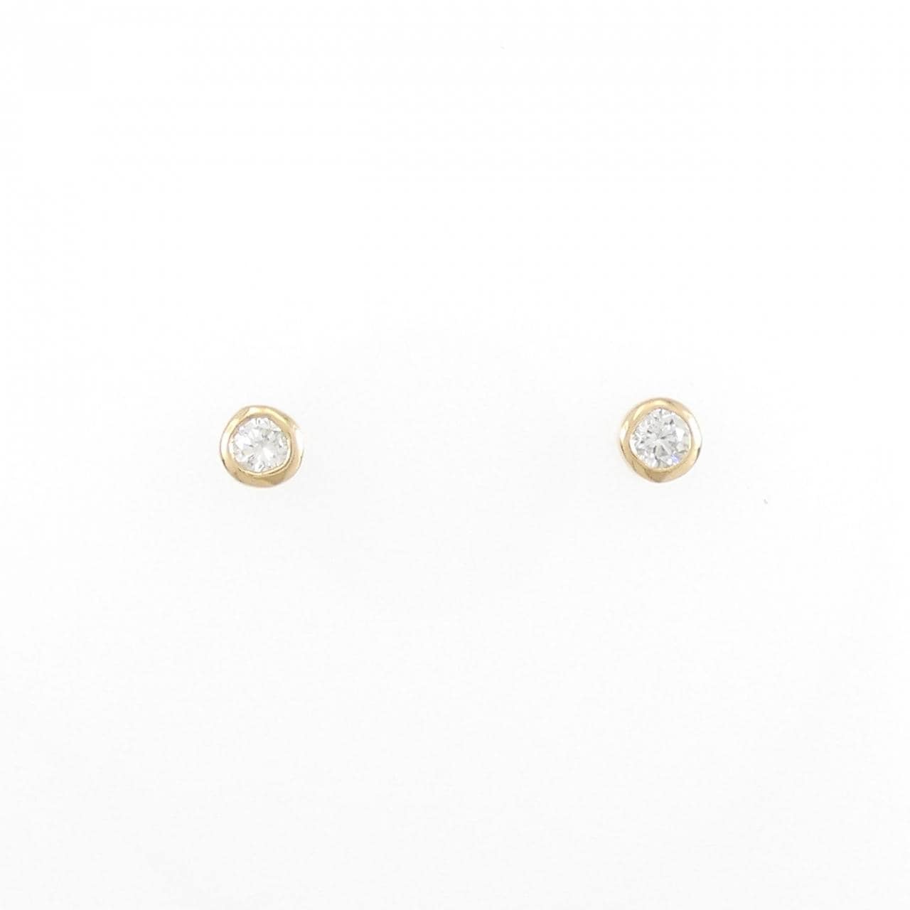 [Remake] K18YG solitaire Diamond earrings 0.10CT