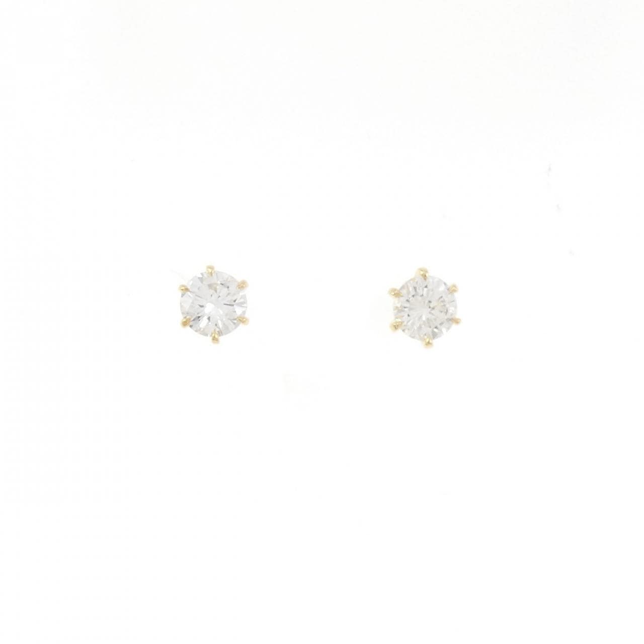 【リメイク】K18YG/ST ダイヤモンド ピアス 0.404CT 0.414CT G VS1 VG