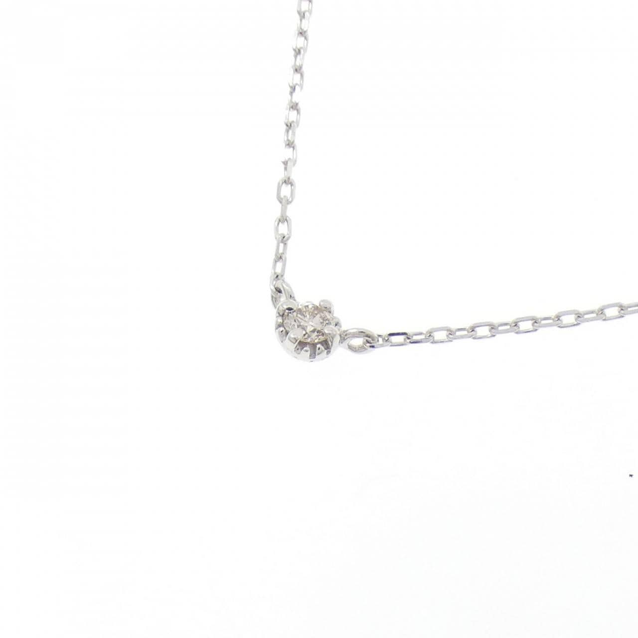 K18WG ソリティア ダイヤモンド ネックレス 0.05CT