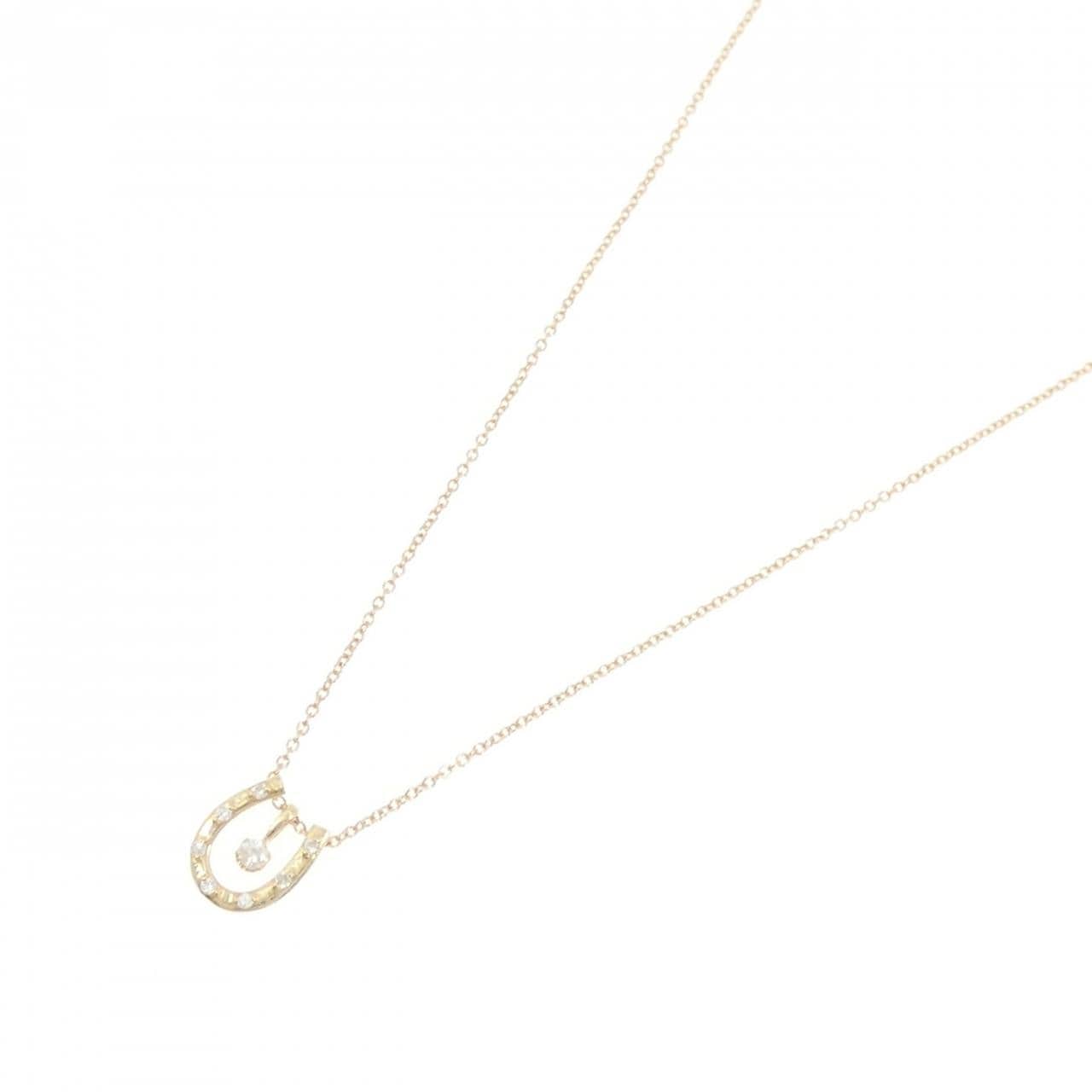 K18YG ホースシュー ダイヤモンド ネックレス 0.05CT
