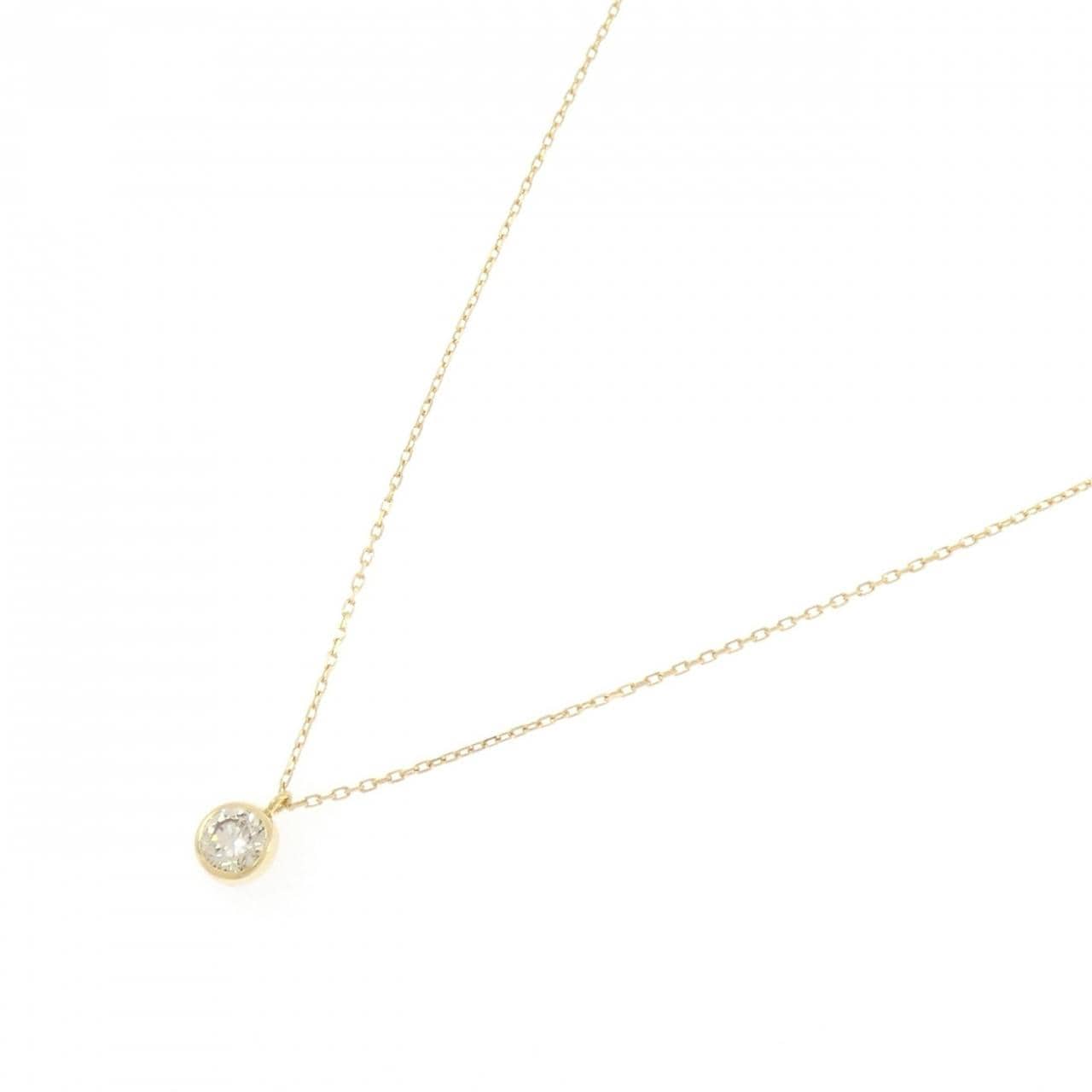 K18YG ソリティア ダイヤモンド ネックレス 0.30CT