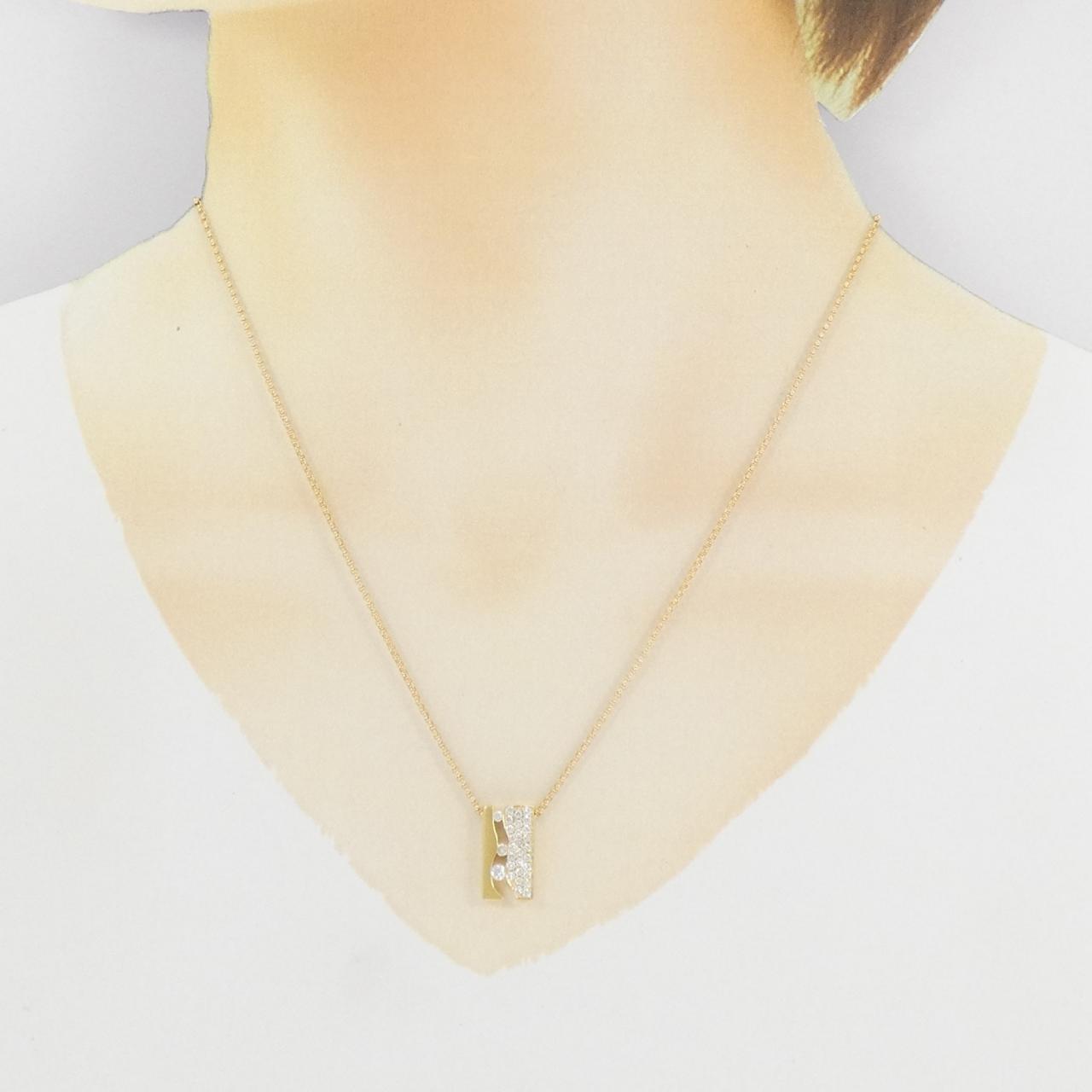 K18YG ダイヤモンド ネックレス 0.37CT