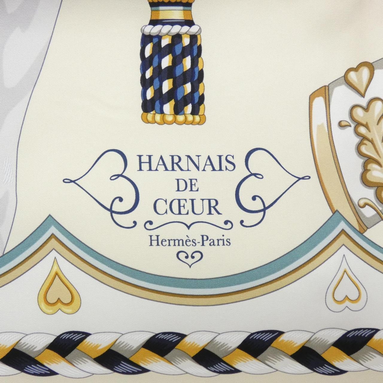 【未使用品】エルメス HARNAIS DE COEUR カレ 004090S スカーフ