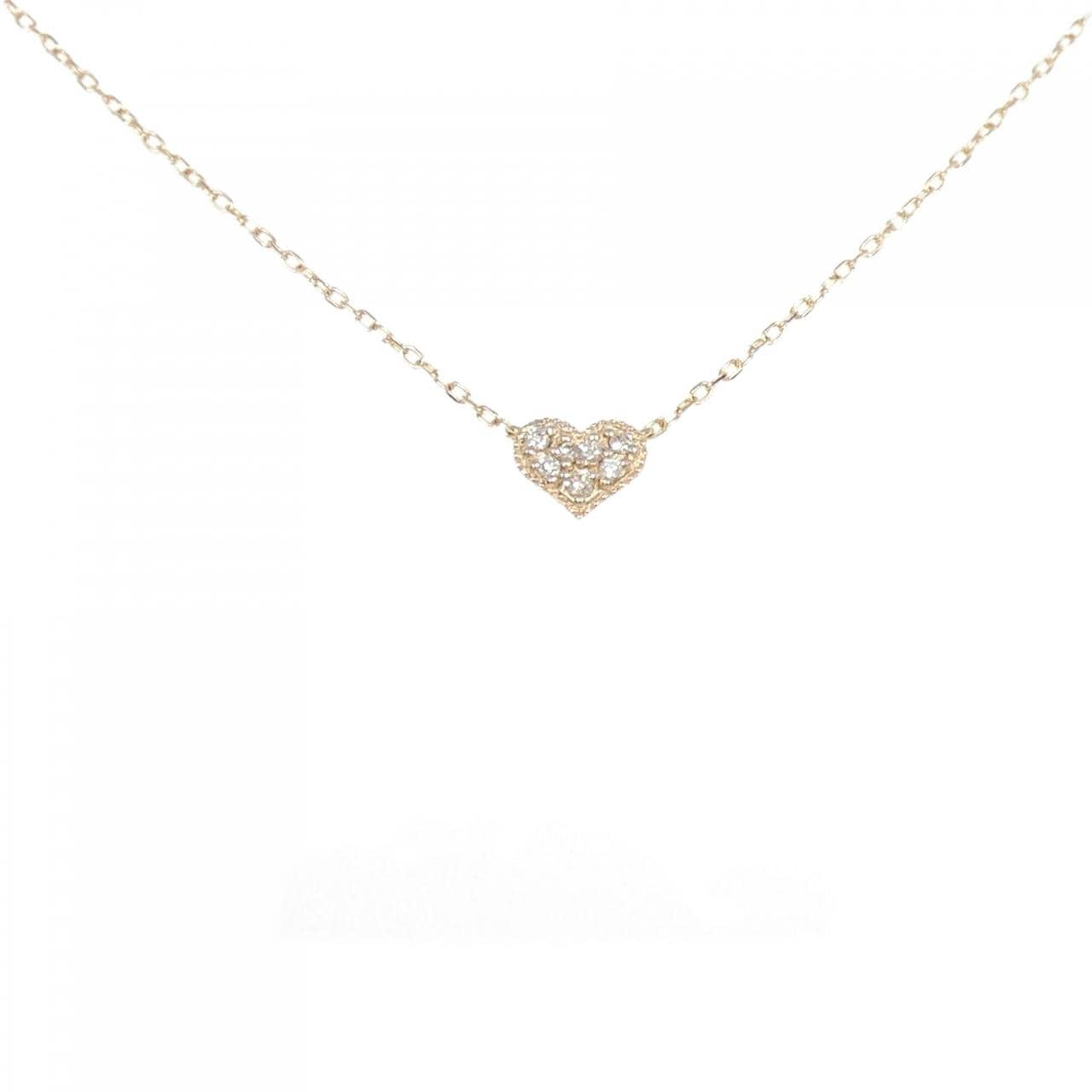 Agete Heart Diamond Necklace 0.04CT