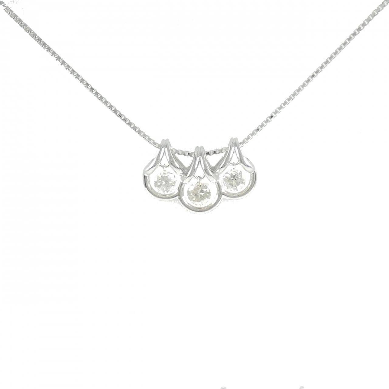 K18WG ダイヤモンド ネックレス 0.84CT