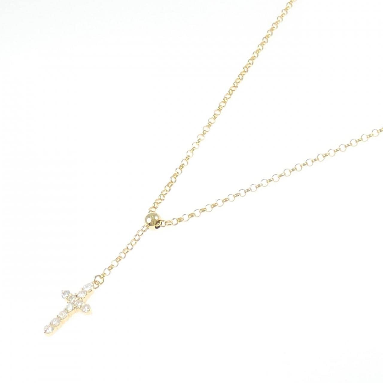 K18YG クロス ダイヤモンド ネックレス 0.33CT