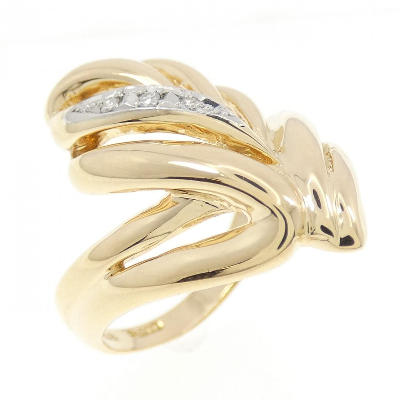 K18YG/PT ダイヤモンド リング 0.025CT
