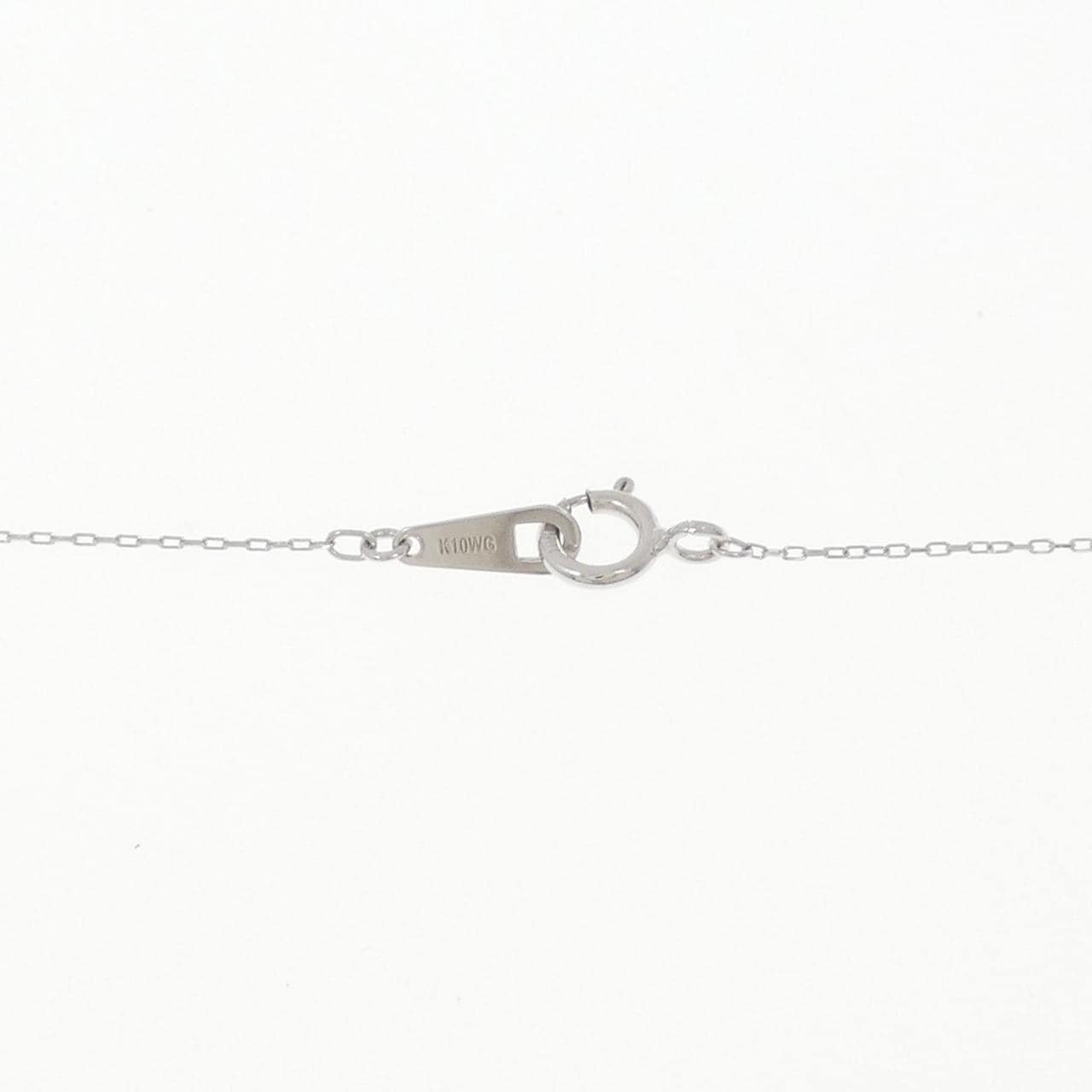 K10WG イニシャルE ダイヤモンド ネックレス 0.01CT