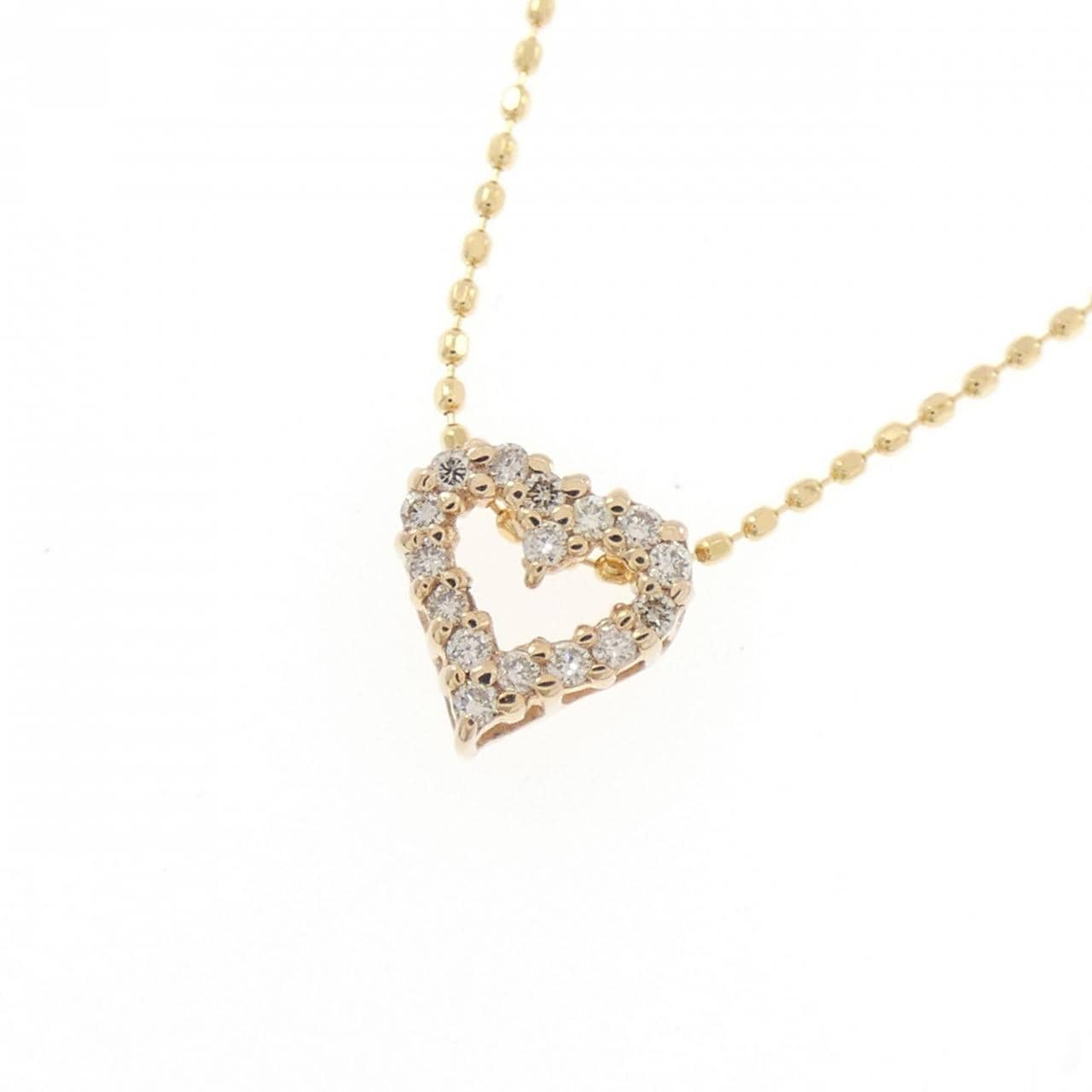 K18PG/K18YG ハート ダイヤモンド ネックレス 0.10CT
