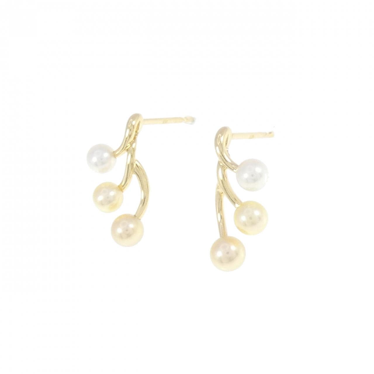 K18YG Akoya pearl earrings