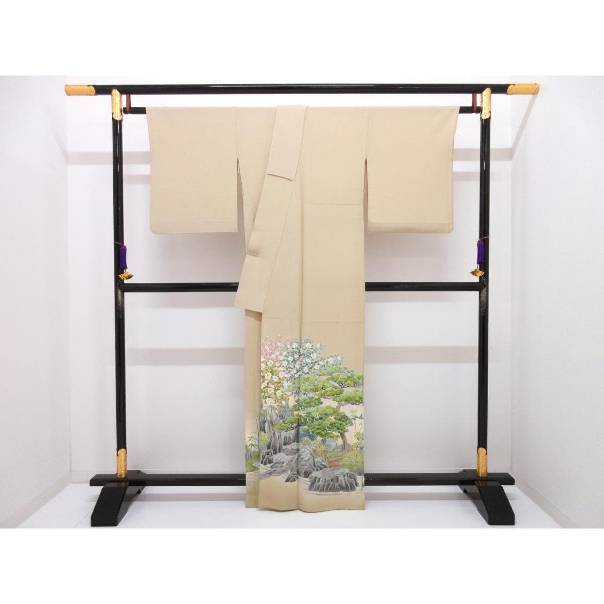 単衣　色留袖【本加賀友禅】大久保謙一　隅切角に左三ツ巴