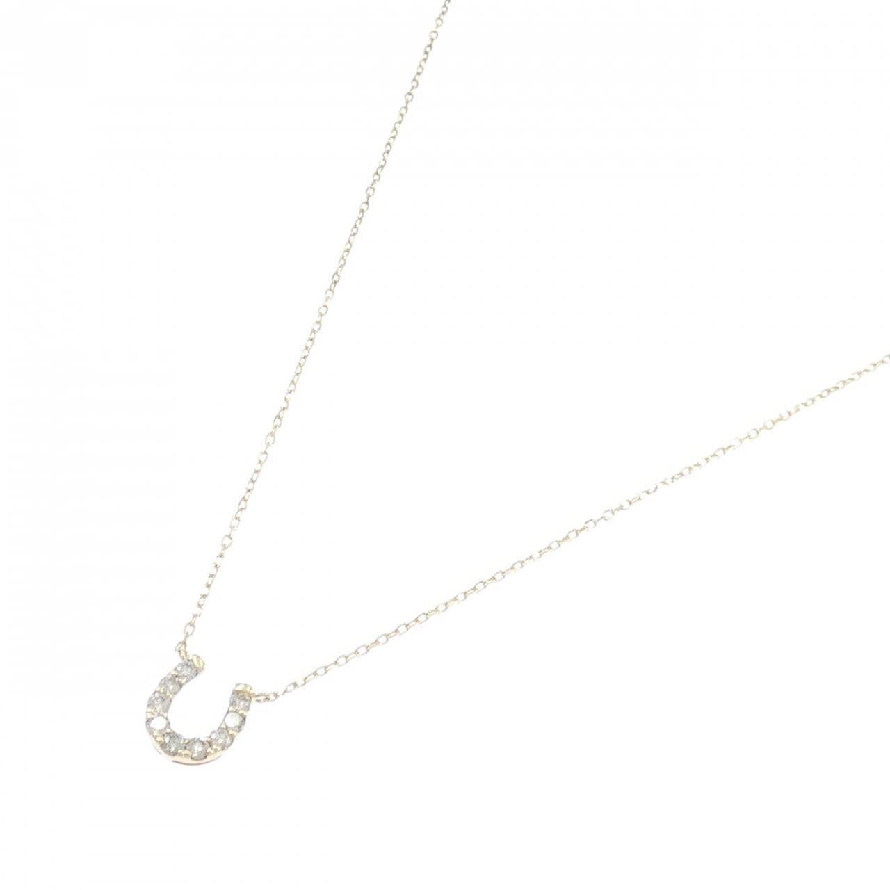 K10YG ホースシュー ダイヤモンド ネックレス 0.20CT