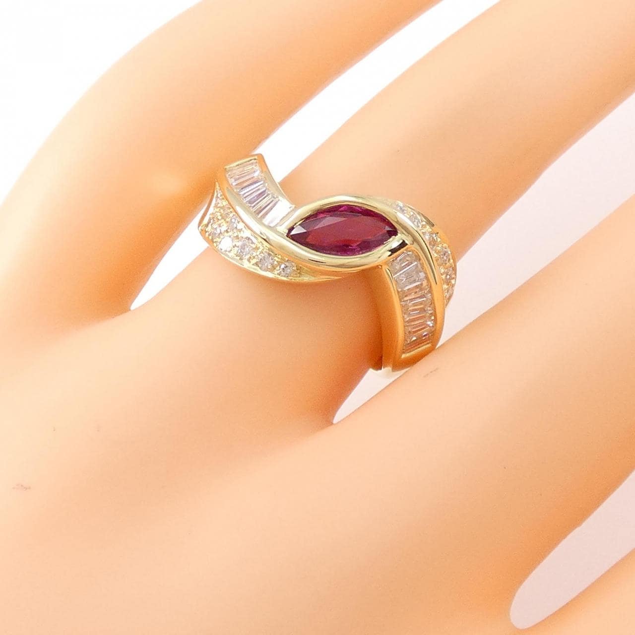 K18YG ruby ring 0.58CT