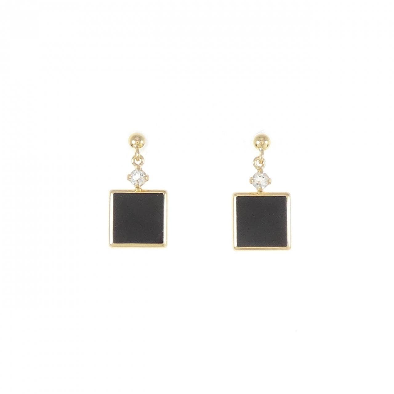 [BRAND NEW] K18YG onyx earrings