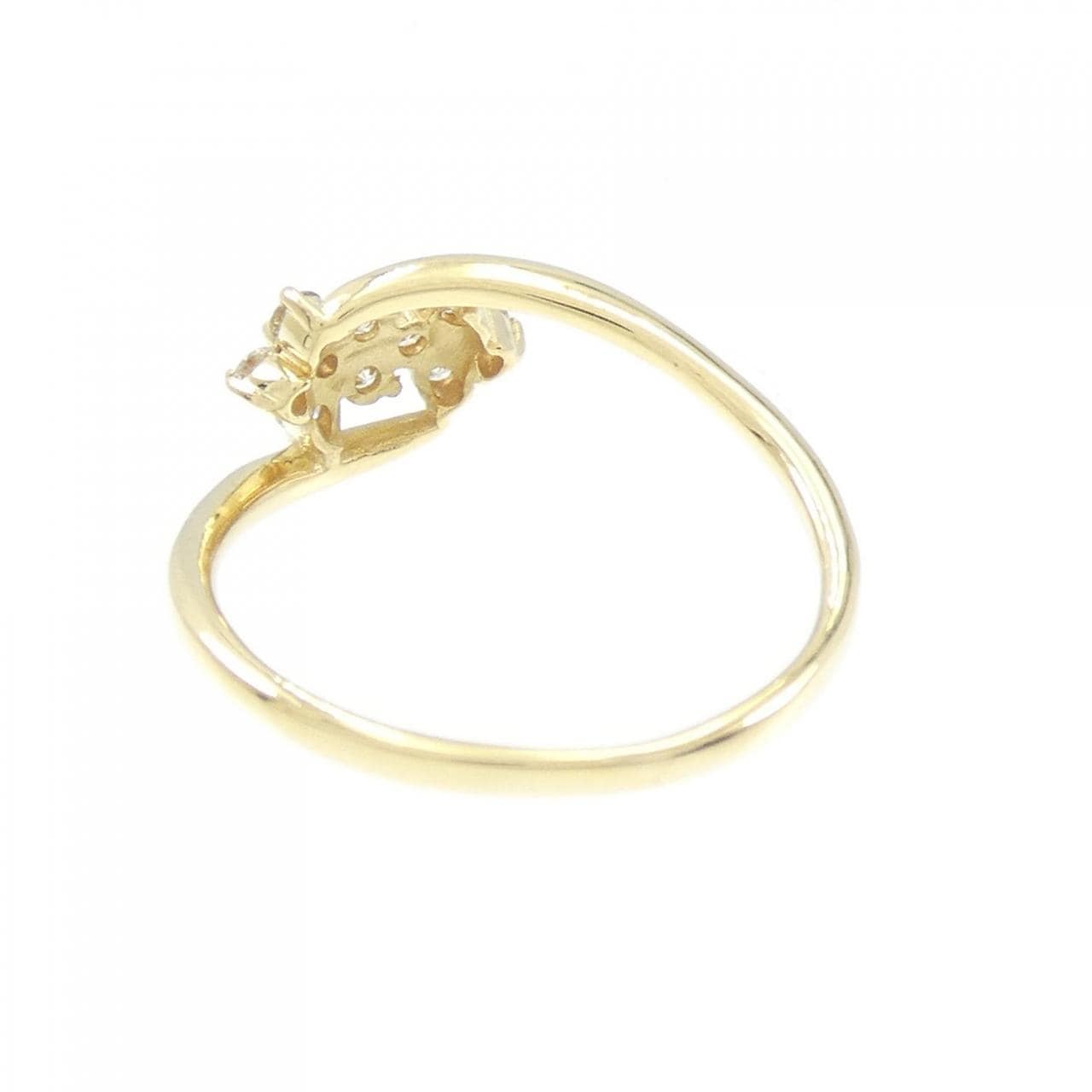【新品】K18YG フラワー ダイヤモンド リング 0.20CT