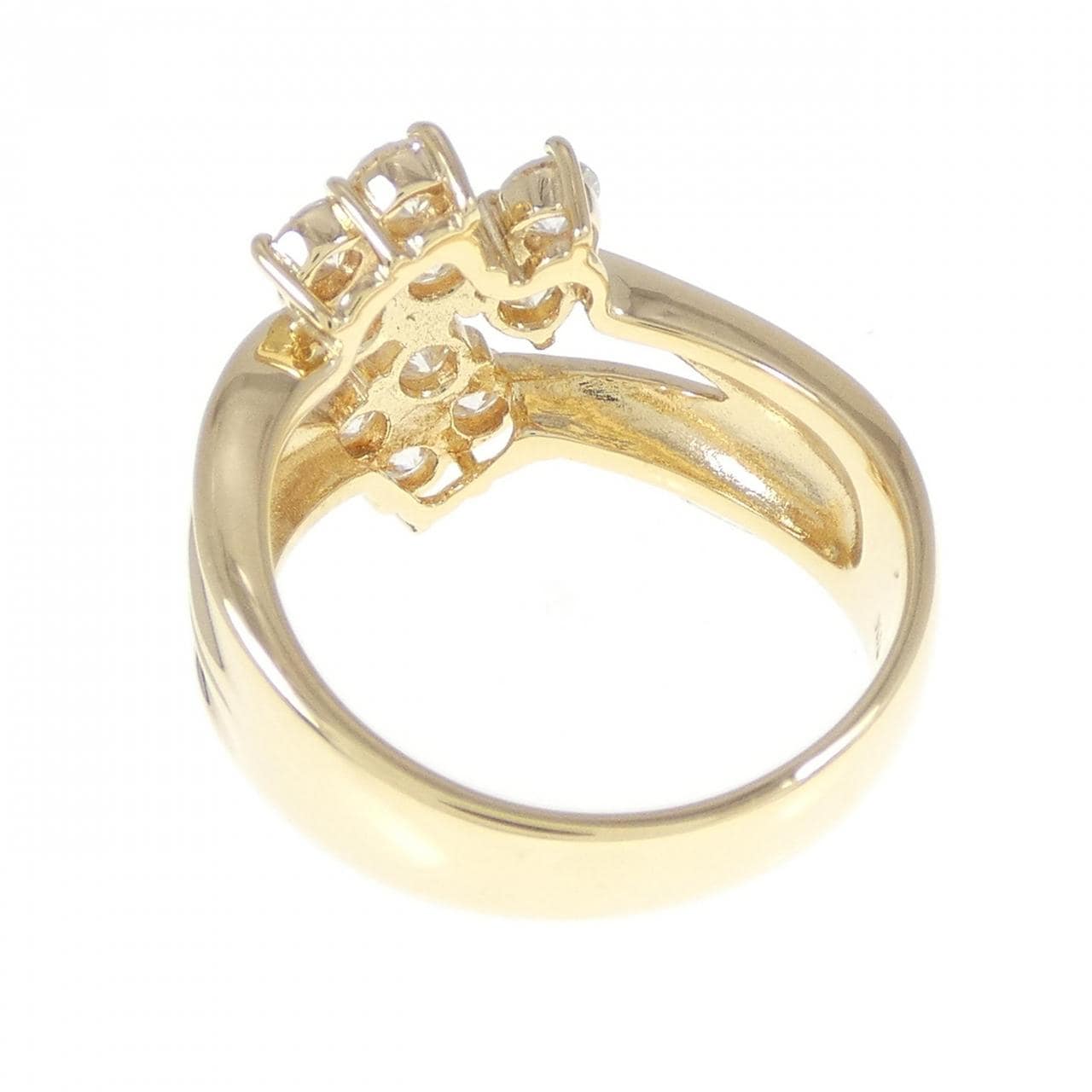 K18YG フラワー ダイヤモンド リング 1.04CT