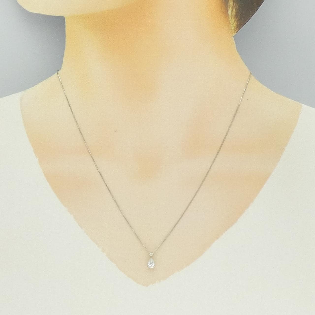 PT950/PT850 ダイヤモンド ネックレス 0.311CT D SI1 ペアシェイプ