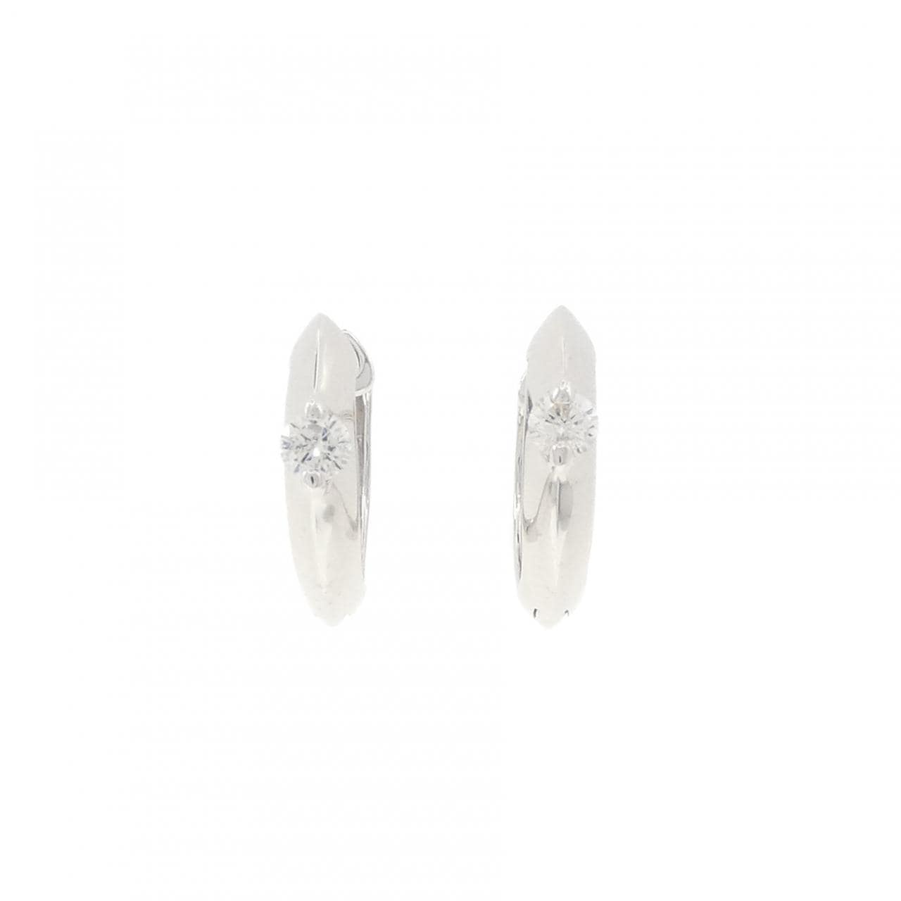 K14WG ダイヤモンド ピアス 0.12CT