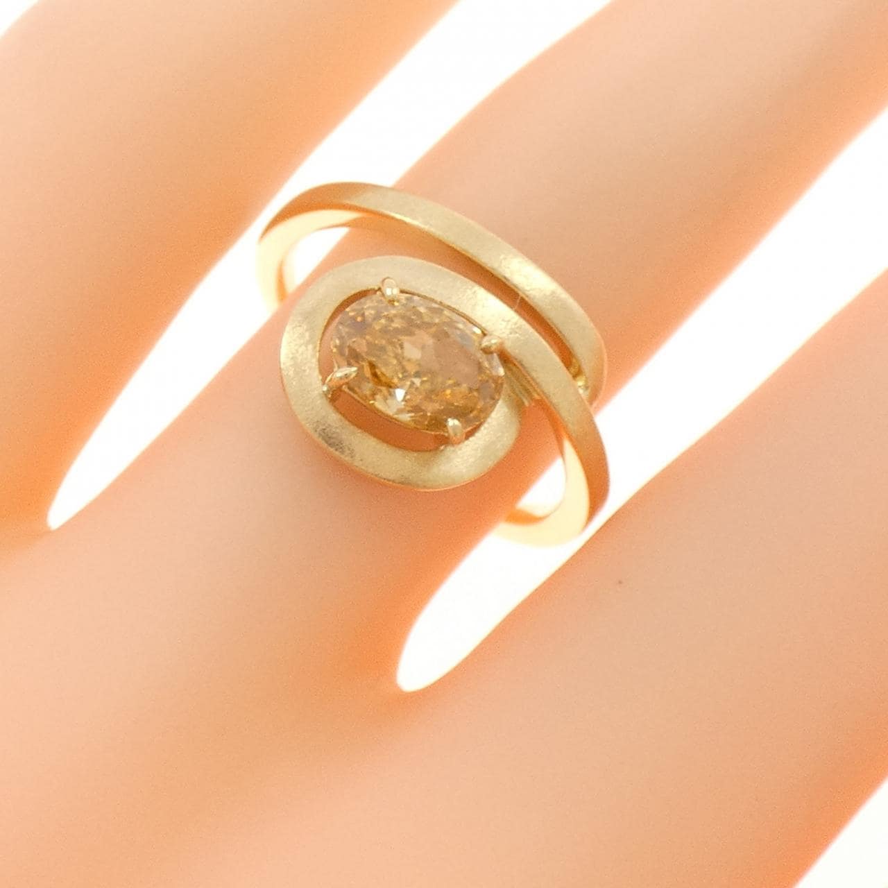 K18YG ダイヤモンド リング 0.800CT FDOY VS1 ファンシーカット