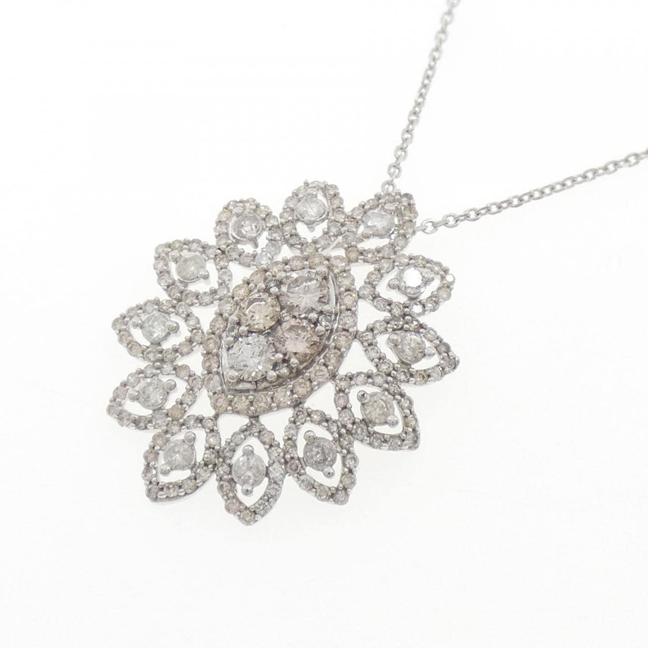 K18WG ダイヤモンド ネックレス 1.50CT