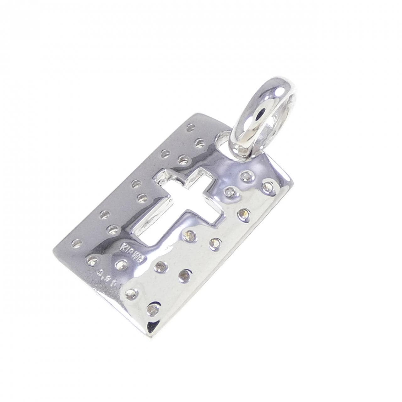 K18WG 十字架鑽石吊墜 0.21CT
