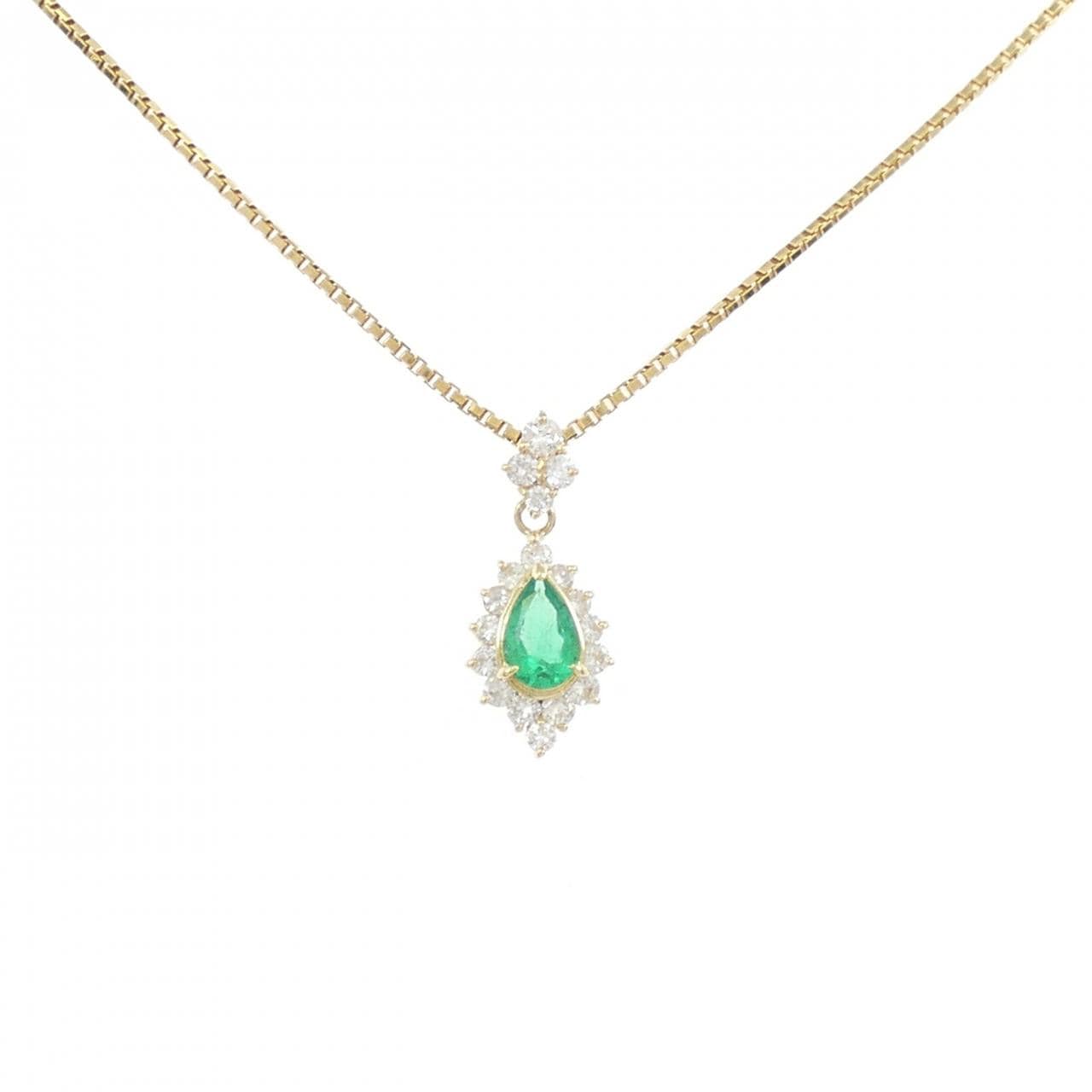K18YG エメラルド ネックレス 0.33CT