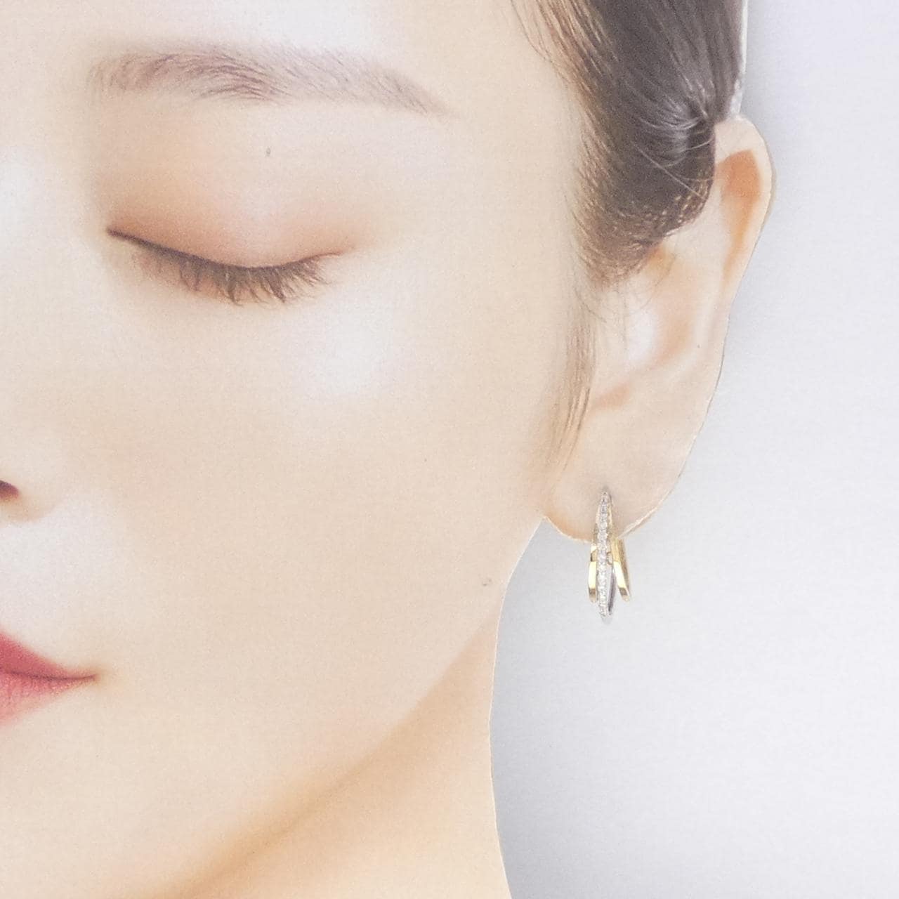 K18YG/K18WG ダイヤモンド ピアス 0.30CT