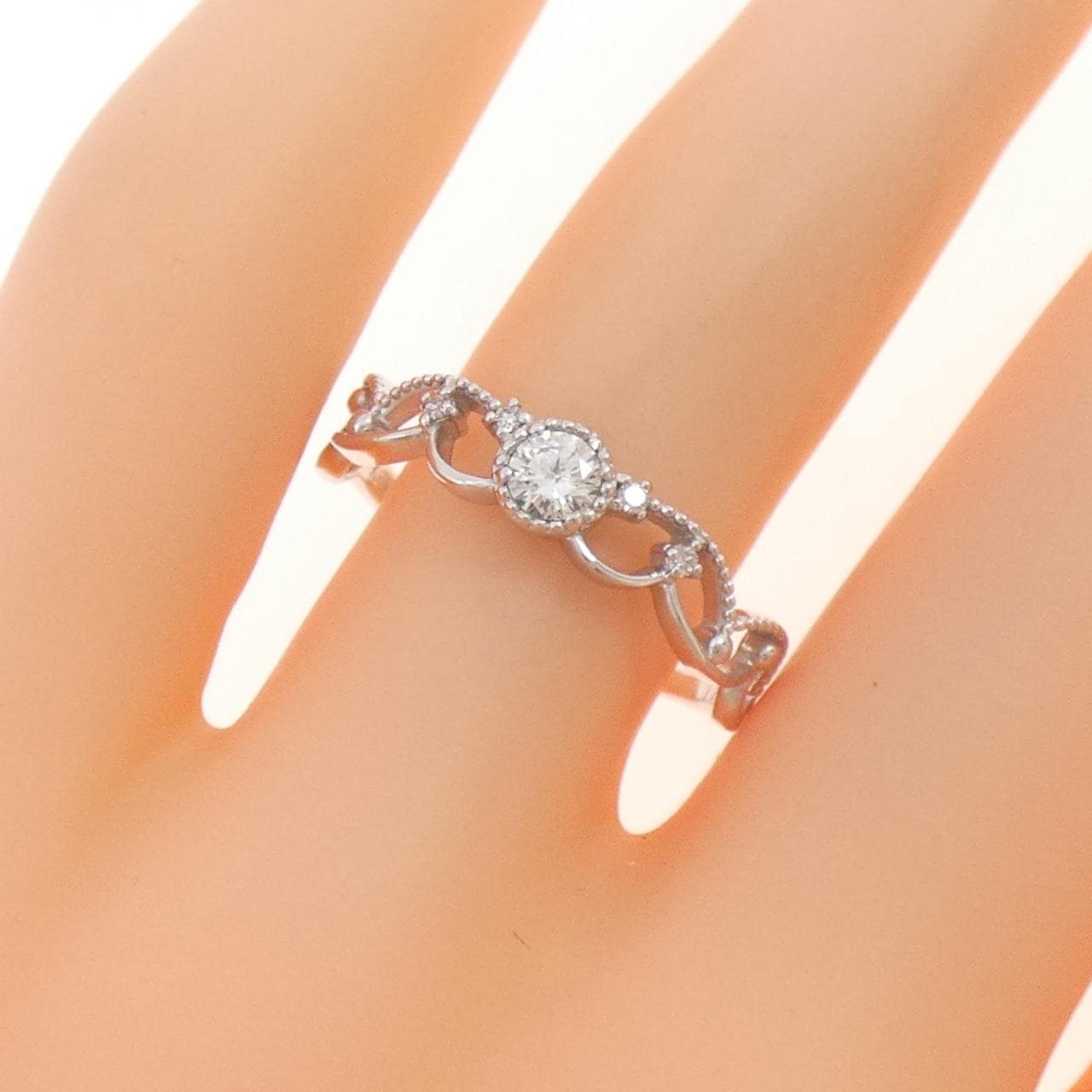 K18WG ダイヤモンド リング 0.17CT