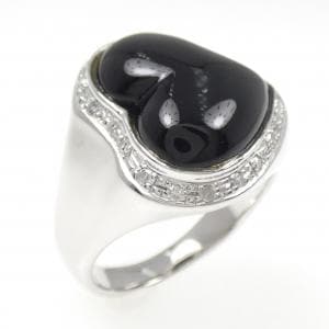 K14WG ハート オニキス リング