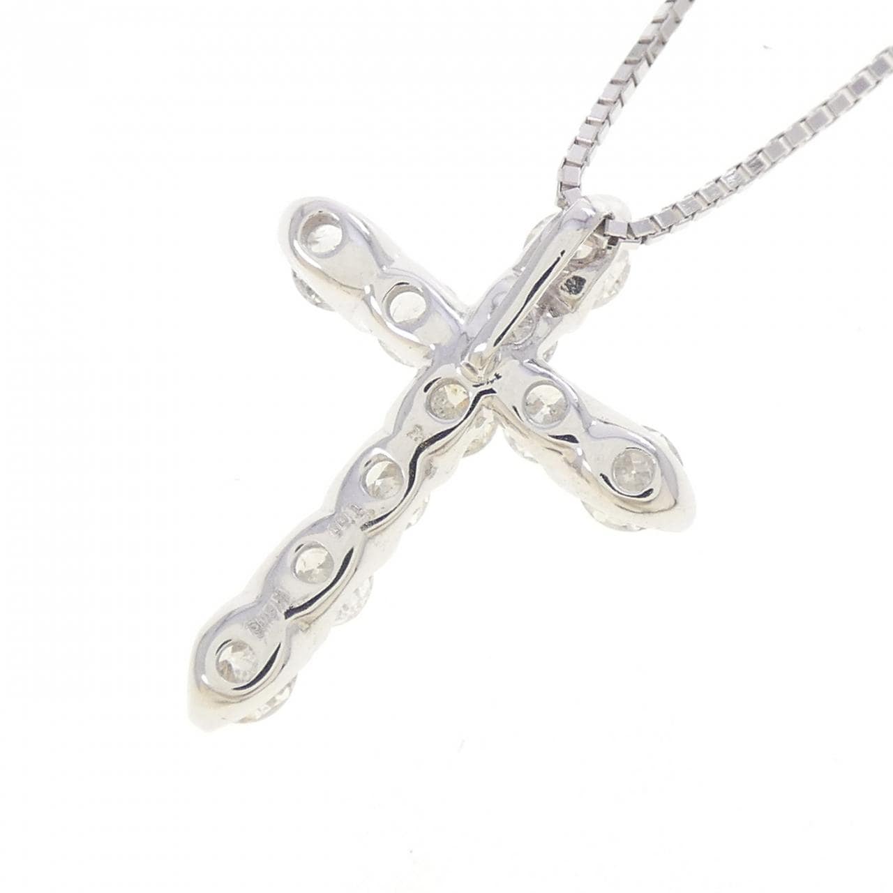 K18WG クロス ダイヤモンド ネックレス 1.00CT